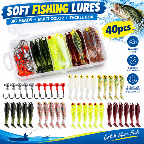 40pcs soft fishing lure kit - 40pcs,