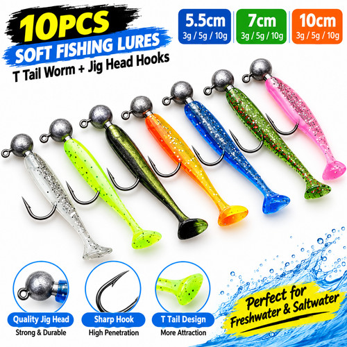 10pcs soft lure 5cm 7cm - soft,