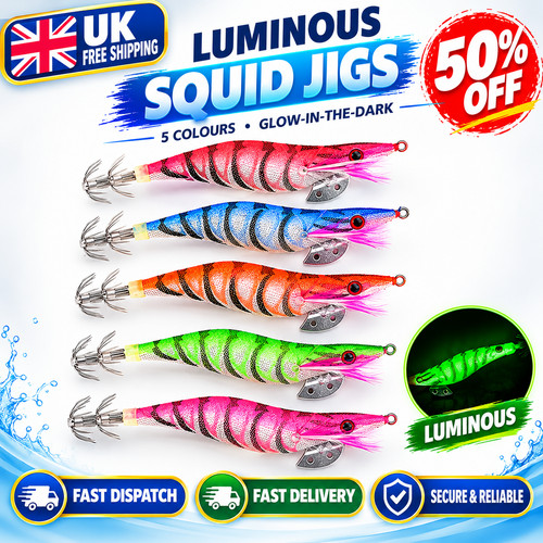 5pcs luminous squid jigs hook - 5pcs,