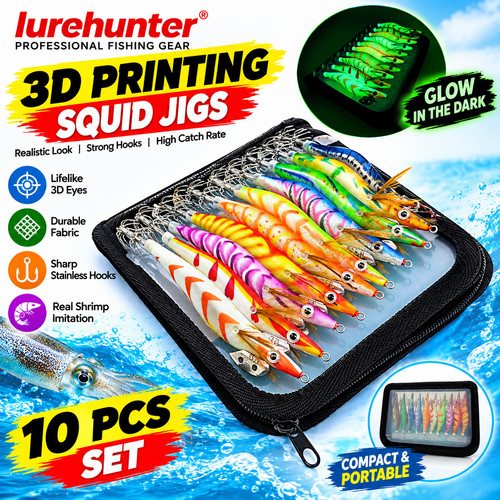 10pc luminous squid jig hook - 10pc,