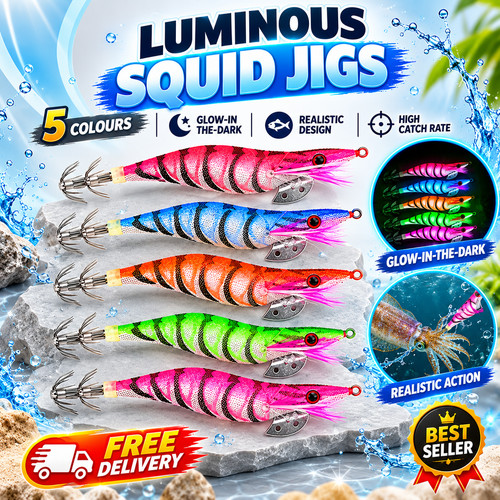 5pcs luminous squid jigs - 5pcs,