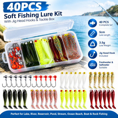 40pcs soft fishing lure kit - 40pcs,