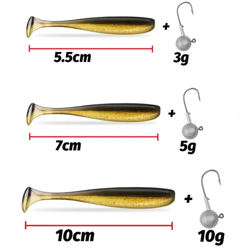 10pcs soft lure 5cm 7cm - 10pcs, 5.5cm