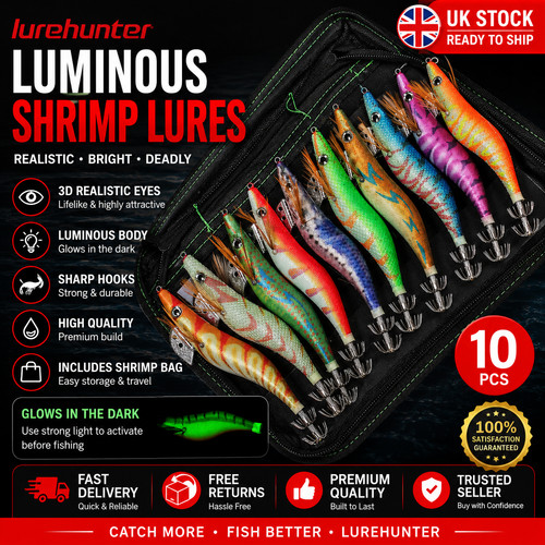 10pc luminous squid jig lures - 10pc,